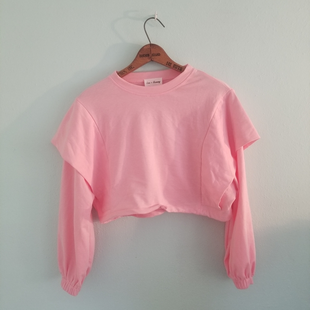 Pink oversized crop sweatshirt